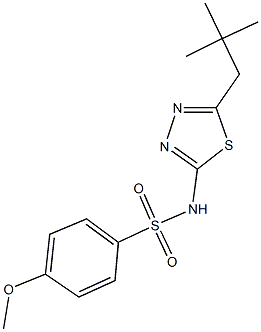 4-methoxy-N-(5-neopentyl-1,3,4-thiadiazol-2-yl)benzenesulfonamide 化学構造式