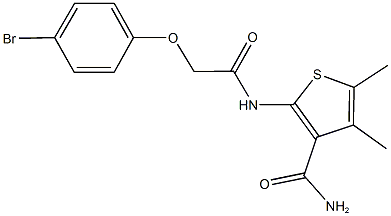 2-{[(4-bromophenoxy)acetyl]amino}-4,5-dimethylthiophene-3-carboxamide,,结构式