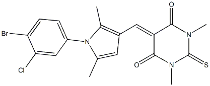 5-{[1-(4-bromo-3-chlorophenyl)-2,5-dimethyl-1H-pyrrol-3-yl]methylene}-1,3-dimethyl-2-thioxodihydro-4,6(1H,5H)-pyrimidinedione Structure