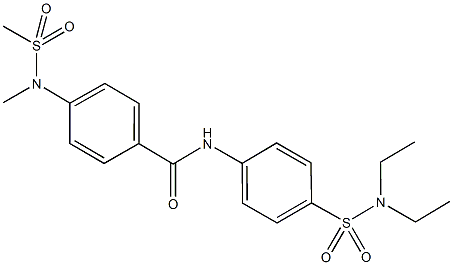 N-{4-[(diethylamino)sulfonyl]phenyl}-4-[methyl(methylsulfonyl)amino]benzamide,,结构式