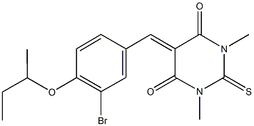 5-(3-bromo-4-sec-butoxybenzylidene)-1,3-dimethyl-2-thioxodihydro-4,6(1H,5H)-pyrimidinedione Structure