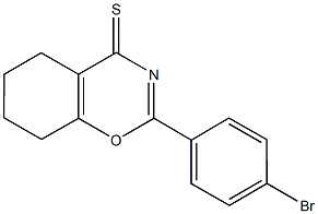 2-(4-bromophenyl)-5,6,7,8-tetrahydro-4H-1,3-benzoxazine-4-thione,,结构式