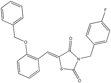 5-[2-(benzyloxy)benzylidene]-3-(4-fluorobenzyl)-1,3-thiazolidine-2,4-dione,,结构式