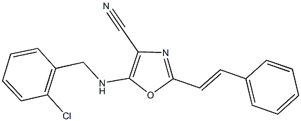 5-[(2-chlorobenzyl)amino]-2-(2-phenylvinyl)-1,3-oxazole-4-carbonitrile 结构式