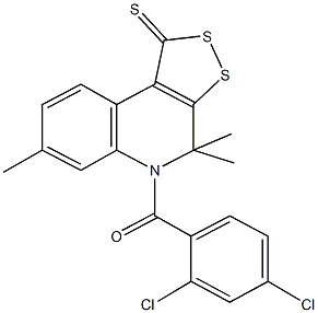 5-(2,4-dichlorobenzoyl)-4,4,7-trimethyl-4,5-dihydro-1H-[1,2]dithiolo[3,4-c]quinoline-1-thione Struktur