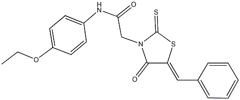 2-(5-benzylidene-4-oxo-2-thioxo-1,3-thiazolidin-3-yl)-N-(4-ethoxyphenyl)acetamide Structure