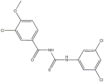 N-(3-chloro-4-methoxybenzoyl)-N'-(3,5-dichlorophenyl)thiourea 化学構造式