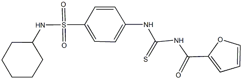 N-cyclohexyl-4-{[(2-furoylamino)carbothioyl]amino}benzenesulfonamide 化学構造式