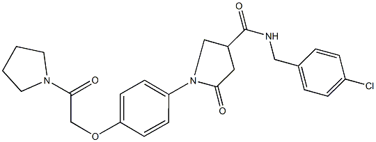 N-(4-chlorobenzyl)-5-oxo-1-{4-[2-oxo-2-(1-pyrrolidinyl)ethoxy]phenyl}-3-pyrrolidinecarboxamide 结构式
