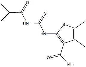 2-{[(isobutyrylamino)carbothioyl]amino}-4,5-dimethyl-3-thiophenecarboxamide Structure