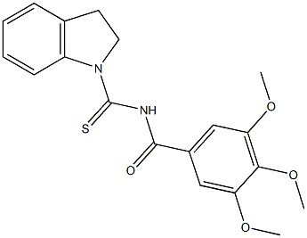 N-(2,3-dihydro-1H-indol-1-ylcarbothioyl)-3,4,5-trimethoxybenzamide Structure