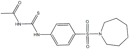 N-acetyl-N'-[4-(1-azepanylsulfonyl)phenyl]thiourea,,结构式