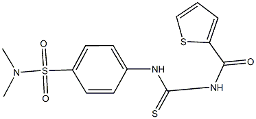 N,N-dimethyl-4-({[(2-thienylcarbonyl)amino]carbothioyl}amino)benzenesulfonamide Structure