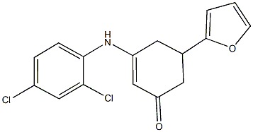 3-(2,4-dichloroanilino)-5-(2-furyl)-2-cyclohexen-1-one Structure