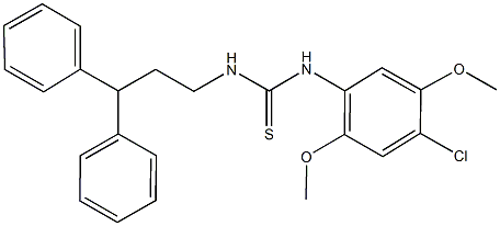 N-(4-chloro-2,5-dimethoxyphenyl)-N'-(3,3-diphenylpropyl)thiourea 化学構造式