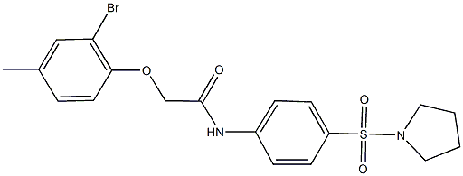 2-(2-bromo-4-methylphenoxy)-N-[4-(pyrrolidin-1-ylsulfonyl)phenyl]acetamide Structure