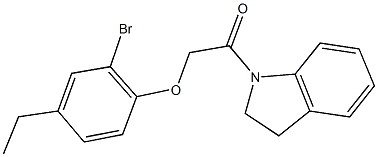  2-bromo-4-ethylphenyl 2-(2,3-dihydro-1H-indol-1-yl)-2-oxoethyl ether