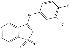 N-(3-chloro-4-fluorophenyl)-N-(1,1-dioxido-1,2-benzisothiazol-3-yl)amine 化学構造式