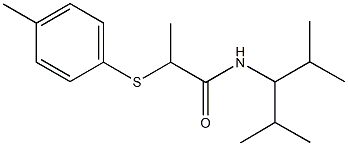 N-(1-isopropyl-2-methylpropyl)-2-[(4-methylphenyl)sulfanyl]propanamide Structure