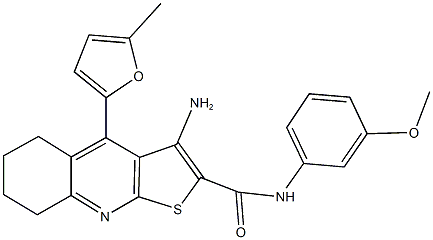 3-amino-N-(3-methoxyphenyl)-4-(5-methyl-2-furyl)-5,6,7,8-tetrahydrothieno[2,3-b]quinoline-2-carboxamide,,结构式