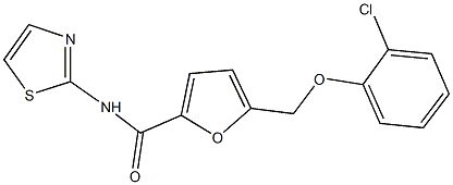 5-[(2-chlorophenoxy)methyl]-N-(1,3-thiazol-2-yl)-2-furamide,,结构式