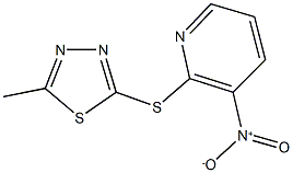 3-nitro-2-[(5-methyl-1,3,4-thiadiazol-2-yl)sulfanyl]pyridine Struktur