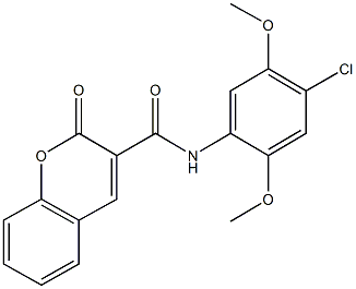 N-(4-chloro-2,5-dimethoxyphenyl)-2-oxo-2H-chromene-3-carboxamide Struktur