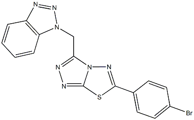 1-{[6-(4-bromophenyl)[1,2,4]triazolo[3,4-b][1,3,4]thiadiazol-3-yl]methyl}-1H-1,2,3-benzotriazole,,结构式