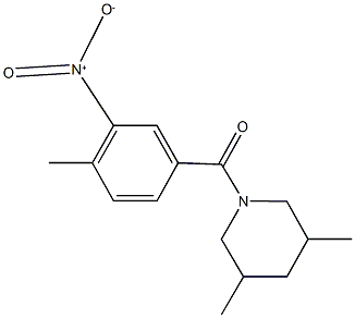 1-({3-nitro-4-methylphenyl}carbonyl)-3,5-dimethylpiperidine,,结构式