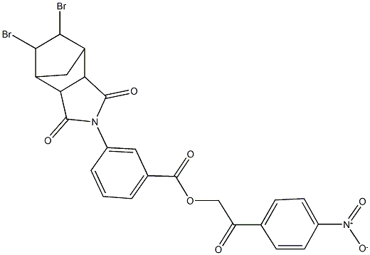 2-{4-nitrophenyl}-2-oxoethyl 3-(8,9-dibromo-3,5-dioxo-4-azatricyclo[5.2.1.0~2,6~]dec-4-yl)benzoate,,结构式