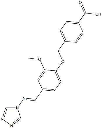 4-({2-methoxy-4-[(4H-1,2,4-triazol-4-ylimino)methyl]phenoxy}methyl)benzoic acid Structure