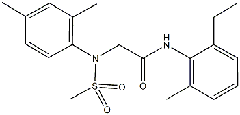 2-[2,4-dimethyl(methylsulfonyl)anilino]-N-(2-ethyl-6-methylphenyl)acetamide,,结构式