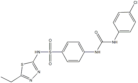 4-{[(4-chloroanilino)carbonyl]amino}-N-(5-ethyl-1,3,4-thiadiazol-2-yl)benzenesulfonamide Structure