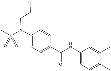 4-[allyl(methylsulfonyl)amino]-N-(3,4-dimethylphenyl)benzamide,,结构式