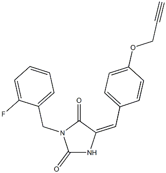 3-(2-fluorobenzyl)-5-[4-(2-propynyloxy)benzylidene]-2,4-imidazolidinedione|