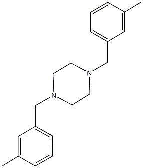 1,4-bis(3-methylbenzyl)piperazine 化学構造式