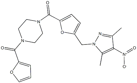 1-(2-furoyl)-4-[5-({4-nitro-3,5-dimethyl-1H-pyrazol-1-yl}methyl)-2-furoyl]piperazine|