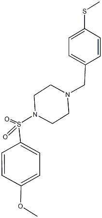 methyl 4-({4-[4-(methylsulfanyl)benzyl]-1-piperazinyl}sulfonyl)phenyl ether Structure
