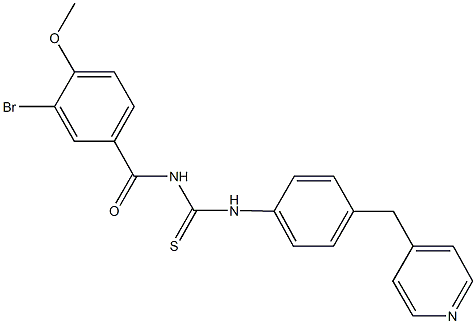 N-(3-bromo-4-methoxybenzoyl)-N'-[4-(4-pyridinylmethyl)phenyl]thiourea 结构式