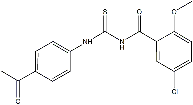 N-(4-acetylphenyl)-N'-(5-chloro-2-methoxybenzoyl)thiourea Struktur