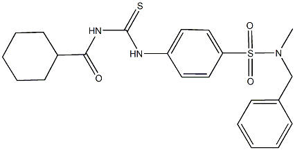 N-benzyl-4-({[(cyclohexylcarbonyl)amino]carbothioyl}amino)-N-methylbenzenesulfonamide Structure