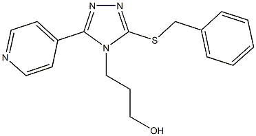 3-[3-(benzylsulfanyl)-5-(4-pyridinyl)-4H-1,2,4-triazol-4-yl]-1-propanol,,结构式