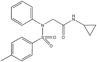 N-cyclopropyl-2-{[(4-methylphenyl)sulfonyl]anilino}acetamide 化学構造式