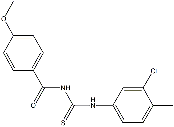 N-(3-chloro-4-methylphenyl)-N'-(4-methoxybenzoyl)thiourea 化学構造式