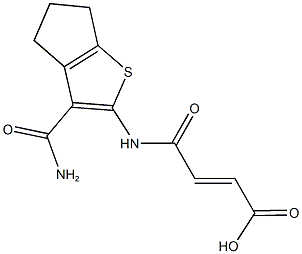 4-{[3-(aminocarbonyl)-5,6-dihydro-4H-cyclopenta[b]thien-2-yl]amino}-4-oxo-2-butenoic acid 结构式