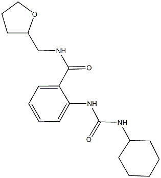 2-{[(cyclohexylamino)carbonyl]amino}-N-(tetrahydro-2-furanylmethyl)benzamide 化学構造式