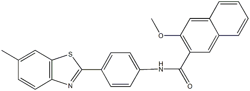 3-methoxy-N-[4-(6-methyl-1,3-benzothiazol-2-yl)phenyl]-2-naphthamide Structure