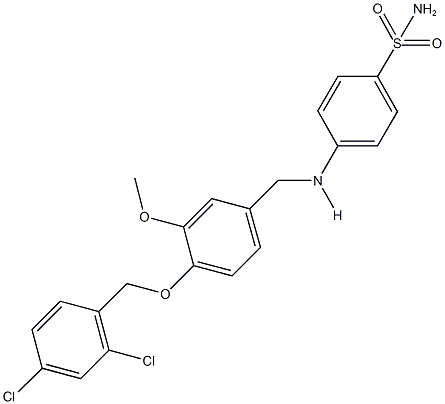 4-({4-[(2,4-dichlorobenzyl)oxy]-3-methoxybenzyl}amino)benzenesulfonamide Struktur