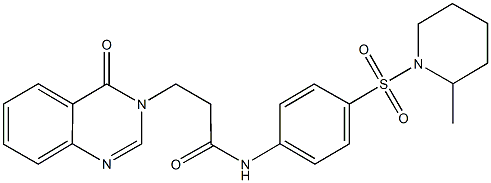 N-{4-[(2-methyl-1-piperidinyl)sulfonyl]phenyl}-3-(4-oxo-3(4H)-quinazolinyl)propanamide