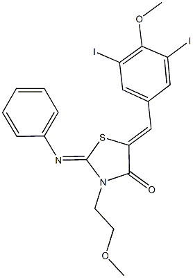 5-(3,5-diiodo-4-methoxybenzylidene)-3-(2-methoxyethyl)-2-(phenylimino)-1,3-thiazolidin-4-one